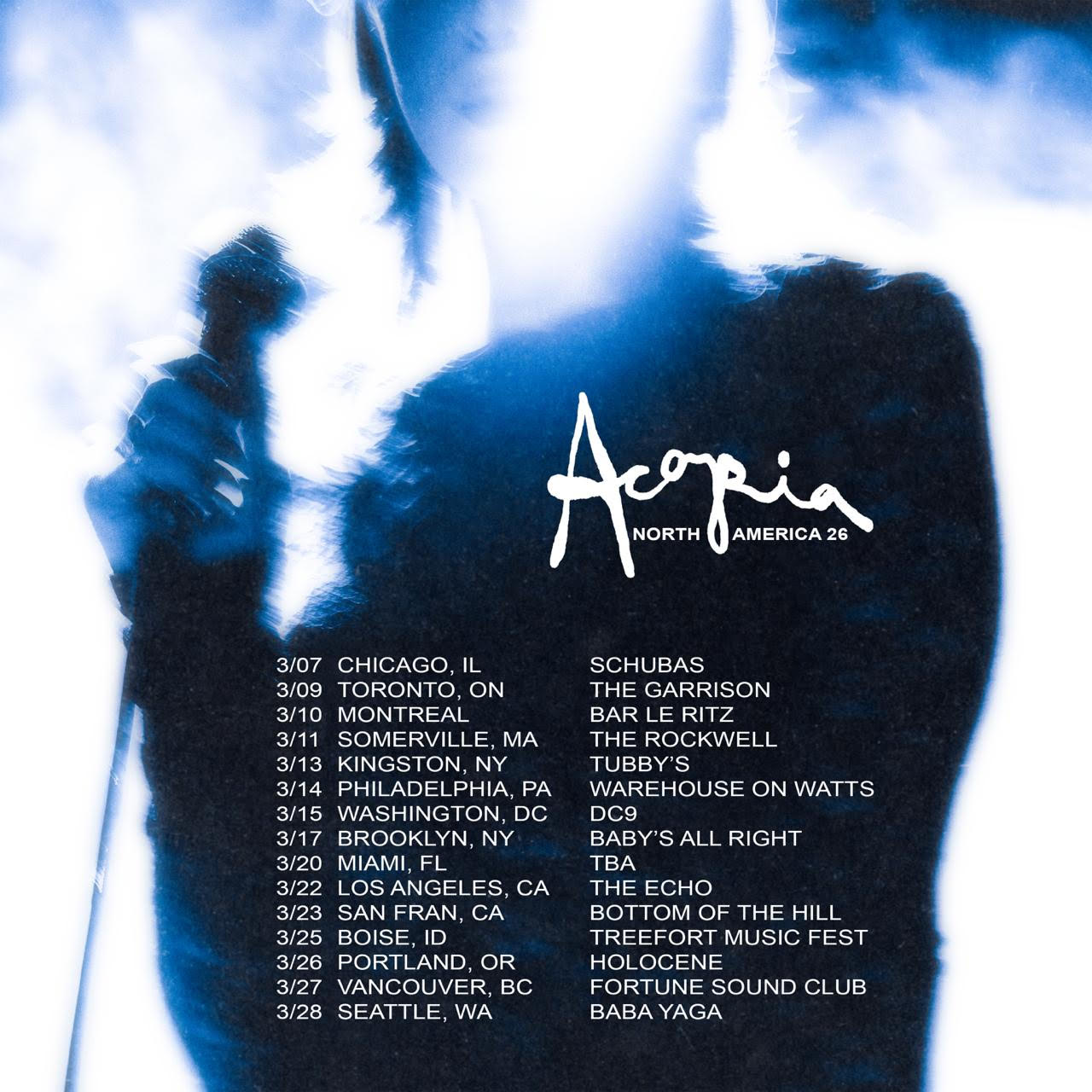 Acopia North American Tour 2026